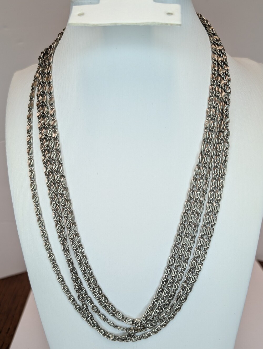 Multi-Strand Silver-Tone Women's Chain Necklace